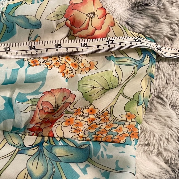 Vintage Y2K Sangria Blue Floral Midi Dress Size 6 - Picture 8 of 9